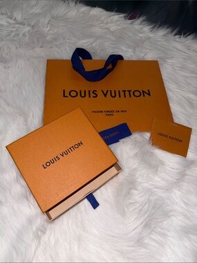Louis Vuitton Orange Packaging Set with Navy Ribbon